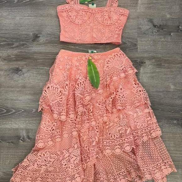 Pink Lace Ruffle Farm Rio set NWT - Picture 2 of 2